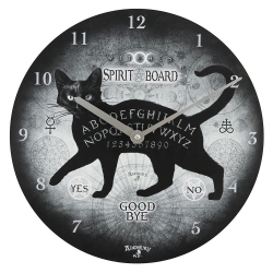 Zegar naścienny - Alchemy Black Cat Spirit Board Clock